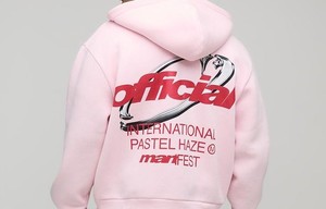 เสื้อฮู้ดสวมหัวผ้าฝ้ายหนาเสื้อฮู้ดโอเวอร์ไซส์เปิดไหล่ตกแบบกำหนดเองสีชมพู - Product Image 4