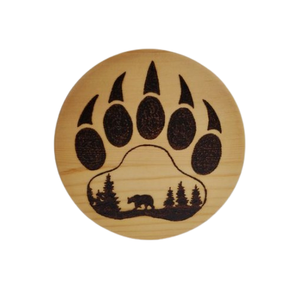 Posavasos con estampado de pata de estilo clásico, accesorios de mesa, posavasos de madera para oficina en casa para bebidas, café, té - Product Image 2