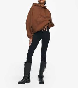 Sudadera con capucha de lana suave para mujer de alta calidad Sudadera informal multicolor con cuero para uso diario y al aire libre - Product Image 6