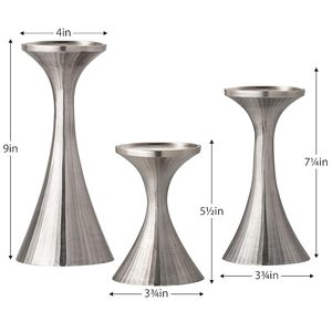 European Metal Classic Candleholder Polished Aluminum Candlestand with Decorative Finish for Christmas Festivities - Product Image 3