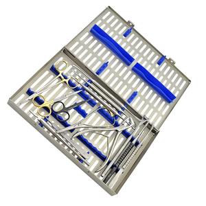 Ensemble d'instruments de chirurgie buccale dentaire de 13 pièces comprenant un écarteur de sinus Rongeur osseux en résine plastique, métal et bois - Product Image 2