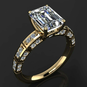 Fabricantes de joyería 925 Sterling Sliver Emerald Cut Moissanite Diamond Custom Women Anillo de compromiso elegante con nuevo diseño - Product Image 3