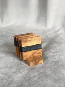 Posavasos de resina epoxi negra de madera de nogal cuadrado de último diseño, utensilios de cocina perfectos para Hotel, accesorio de mesa, decoración de comedor elegante - Product Image 5