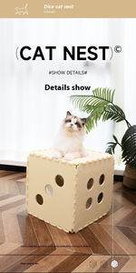 2026 Custom Sustainable Felt Cat Scratching Nest Dice-Style Cat Bed with Snap Button Belt Closure for Living Room All Seasons - Product Image 5