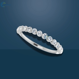 Anillo DE BODA personalizado con diamante de moissanita incoloro, anillo de media eternidad de oro blanco sólido de 10K para ella - Product Image 2