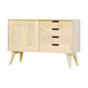 Buffet moderne à portes coulissantes en manguier clair avec tiroirs Armoire de rangement pour le salon - Product Image 1