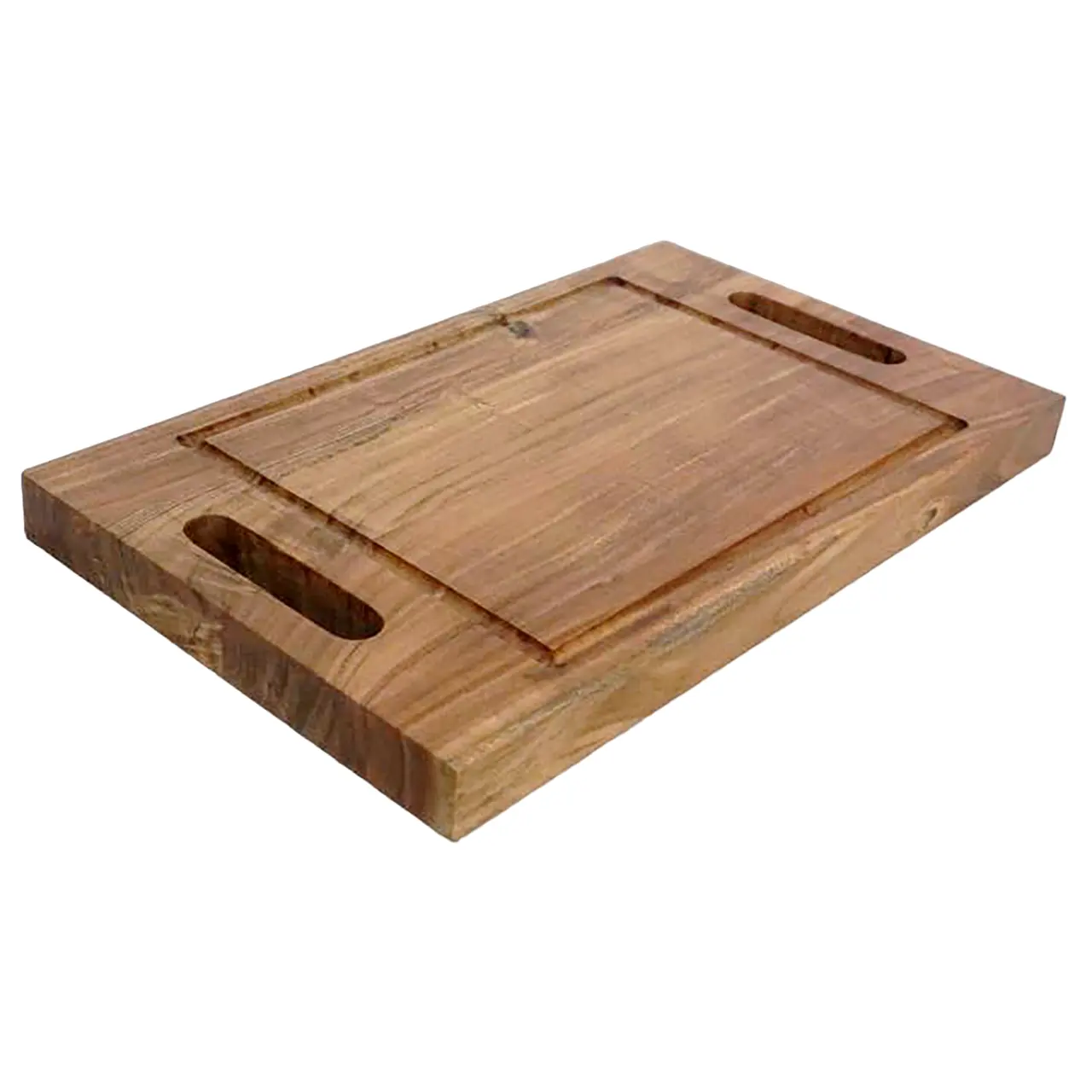 Tabla de cortar de corte de bloque de carnicero de madera gruesa de Venta caliente con mango en madera de acacia para el hogar, Hotel y restaurante