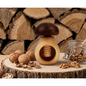 Casse-noix en bois de hêtre 10 cm, finition brute, outil de cuisine, vente en gros, logo personnalisé - Product Image 2