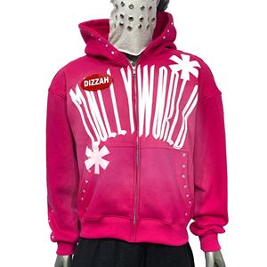 100% algodón Terry Hoodie cómodo sudadera de gran tamaño para hombre con logotipo bordado personalizado Puff estampado Streetwear para invierno - Product Image 1