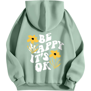 Sweat à capuche oversize pour femme en coton 100% avec logo imprimé personnalisé, sweat à capuche lourd avec impression en relief - Product Image 1