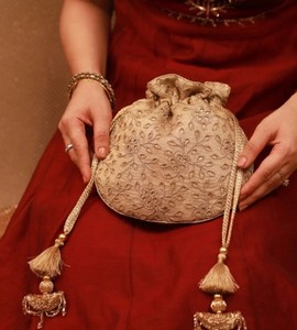 Bolso Potli para Fiesta Nupcial, Bolso Tradicional Indio Bordado a Mano para Mujer, Moda al por Mayor - Product Image 4