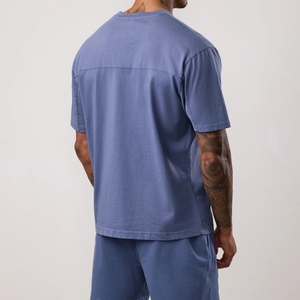 เสื้อยืดผ้าฝ้าย100% สะพายไหล่ทรงหลวมสำหรับผู้ชายเสื้อบ็อกซี่ทรงหลวมใส่ได้ตามต้องการ - Product Image 2