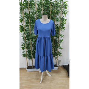 Robe ballon à manches courtes et col ouvert superposée pour femme, modèle Jane, couleur cramoisie, 35777-Saks Blue - Product Image 4