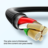 Cable USB 3 en 1 de PVC Negro de 1.2M para iPhone Tipo-C/Micro, para Carga y Transferencia de Datos de Teléfonos Móviles