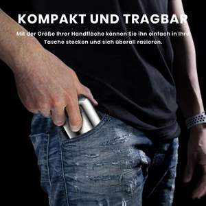 Mini rasoir électrique portable argenté, étanche IPX7, rasoir rotatif à double lame avec fonction de nettoyage en profondeur, rasoir USB - Product Image 3