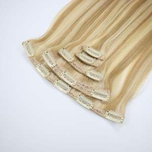 Extensions de cheveux humains vietnamien, vente en gros, avec cuticules alignées, clips en paquets, fournisseur de cheveux humains - Product Image 1