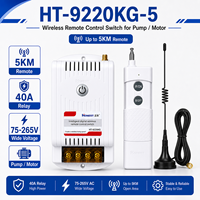 Interrupteur à distance sans fil 5KM 1 voie IP11 40A 75-265V avec antenne externe pour pompe moteur HONEST HT-9220KG-1