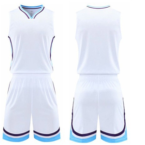Uniforme de Baloncesto Sublimado Personalizado, Camiseta sin Mangas Blanca de Tres Cuartos, Pantalones Cortos, Transpirable, de Poliéster, Unisex, para Verano - Product Image 1