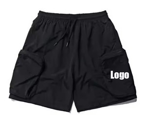 Pantalones cortos de gimnasio de estilo callejero 2025 personalizables de alta calidad de secado rápido transpirable de cintura media patrón sólido ecológico - Product Image 4