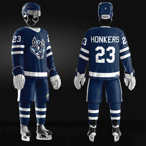 Jersey de hockey sobre hielo con cuello en V de diseño único, manga completa, 100% poliéster, duradero y sublimación, ropa de hockey sobre hielo - Product Image 5