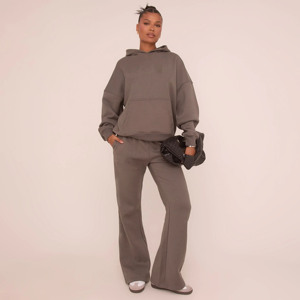 Ensemble de survêtement 2 pièces pour femmes gris anthracite de qualité supérieure Sweat à capuche et pantalon de survêtement Ensemble de survêtement 2 pièces pour femmes pleine longueur - Product Image 5
