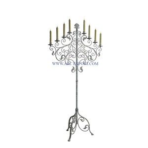 Candélabre vintage à 3 bras de grande taille, porte-chandelier de table intérieur et extérieur de qualité supérieure pour la maison et la décoration de Noël - Product Image 2