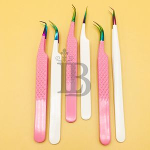 Pince à épiler en gros en acier inoxydable pour extensions de cils volume, outils pour cils à pointe fine, fournisseur de logo personnalisé, vison - Product Image 2