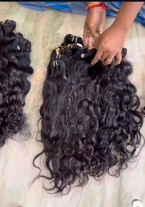Remy Grade Indian Human Hair Curly Natural Machine Double Weft Cuticles Aligned <b>Tangle</b> Free 100gm Perm Hair Extensions - Product Image 5