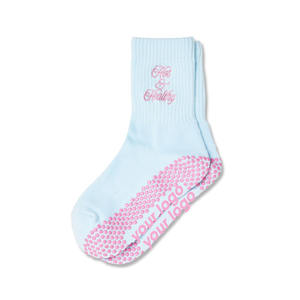 Calcetines de Pilates Personalizados al por Mayor, Calcetines de Yoga Antideslizantes con Logotipo de Texto Básico Personalizado Bordado para Mujer, Accesorios para Estudio - Product Image 1