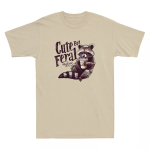 Camiseta Vintage para hombre con estampado lindo Pero salvaje divertido mapache bebiendo - Product Image 3