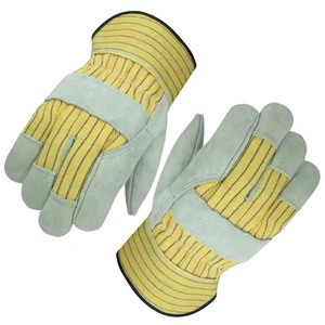 Guantes de aparejo de cuero de vaca canadiense de alta calidad, guantes de seguridad para el trabajo de jardinería Industrial de alta resistencia para hombres para pesca - Product Image 5