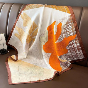 Écharpe carrée en satin personnalisée de 90 cm avec motif cachemire <span class=keywords><strong>rouge</strong></span> et bordure pour femme, cadeau de luxe et <span class=keywords><strong>foulard</strong></span> d'église - Product Image 6