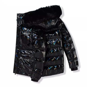 High Quality Men's 3D Blue Shiny Puffer <b>Jacket</b> New Arrival Full Sleeve <b>Canvas</b> Coated Winter Closure High Street Manufactured - Product Image 3