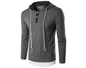 Automne hommes à capuche Simple gris pull 100% Polyester et coton mélange Sublimation épais sweats à capuche prix de gros - Product Image 1