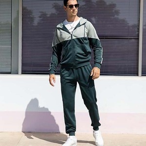 Wholesale Plus Size Men's Sport Cotton <b>Polyester</b> <b>Hoodie</b> Joggers Set Breathable Comfortable Sport Sweatsuit Tracksuit for Spring - Product Image 3