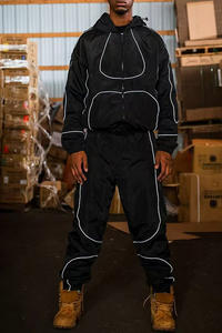 <b>Men's</b> Custom Windproof Reflective Nylon Sportswear <b>Trench</b> <b>Coat</b> Outdoor Windproof Outerwear Set - Product Image 3