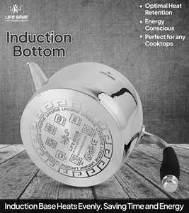 High Quality 18/10 Stainless Steel Tea Pot Set with <b>Induction</b> Compatible Base and Silicone Insulated Handles - Product Image 6