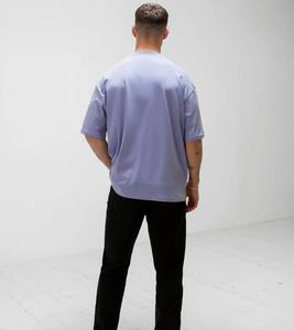 เสื้อยืดโลโก้ปักลายสำหรับผู้ชายทรงโอเวอร์ไซส์แขนสั้นผ้าฝ้าย100% สำหรับฤดูกาลที่กำหนดเอง - Product Image 2