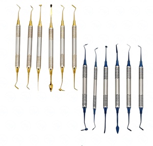 Instrumentos de relleno de resina compuesta dental Kit restaurador recubierto de titanio de 6 piezas - Product Image 1