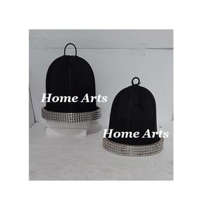 Ensemble de 3 plateaux à dessert de tailles différentes, forme carrée, en bois, pour servir des dattes, des bonbons, avec couvercle en tissu, en Inde - Product Image 4