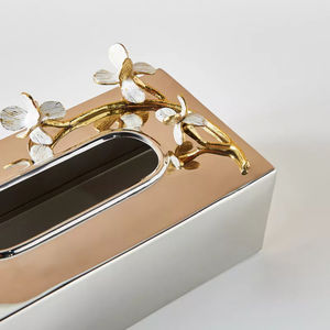 Vintage Design Floral Accents Home Decorative <b>Tissue</b> Box Tableware Napkin Holder Prime Quality Metal <b>Tissue</b> Storage Box Holder - Product Image 3