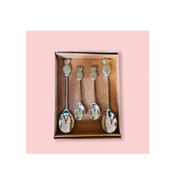 Cuillère à dîner en laiton faite à la main en forme d'étoile, style moderne, pour la cuisine à domicile, la table, les mariages, cuillère en laiton avec boîte, logo personnalisé