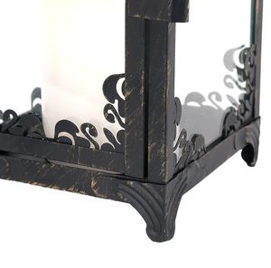 Lanterne de table noire porte-bougie, usage classique, décoration pour la maison, hôtel, restaurant, mariage, bureau, fabriquée en Inde, vente en gros - Product Image 4
