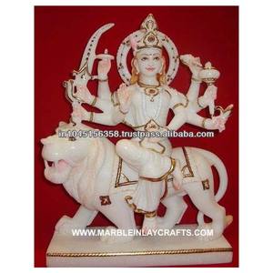 Estatua de mármol Durga, diosa india, Durga, Maa, Shero, Bali, Mata, Makrana blanca bonita, Stetue de mármol - Product Image 1