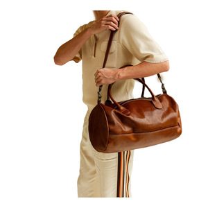 High Quality <b>Large</b> Carry Genuine Leather Gym Sports <b>Bag</b> Custom Weekender Overnight Waterproof Travel <b>Duffel</b> Zipper Closure for - Product Image 2