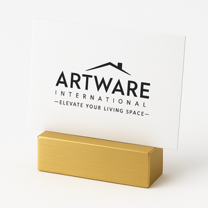 Portatarjetas de visita de Metal con forma de pentágono dorado, soporte de exhibición con ranura Vertical moderno, organizador de escritorio para mesa de recepción de oficina y hogar - Product Image 5