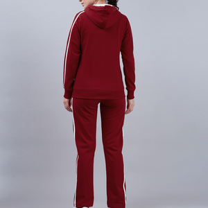 Conjunto de chándal de mujer de punto polar liso de invierno personalizado con capucha pantalones de Jogger con capucha en blanco de alta calidad transpirable al por mayor informal - Product Image 5