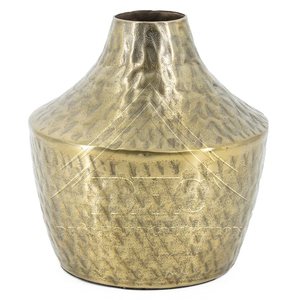 Vase décoratif moderne en métal doré martelé, pot à fleurs de luxe en laiton, centre de table, vases antiques en aluminium pour la maison et la décoration de mariage - Product Image 1