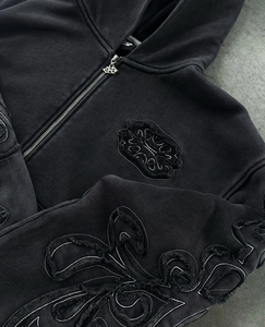 ชุดวอร์มมีซิปผ้าปะติดมีฮู้ดสำหรับทุกเพศพร้อมกระเป๋าจิงโจ้เฟรนช์เทอร์รี่ - Product Image 4