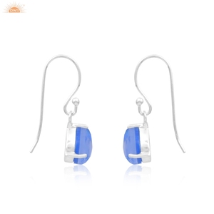 Latest Trending Aurora Opal Blue Designer Dangle 925 Sterling Silver <b>Handmade</b> <b>Earrings</b> Custom Hand Made Jewellery Manufracturer - Product Image 4